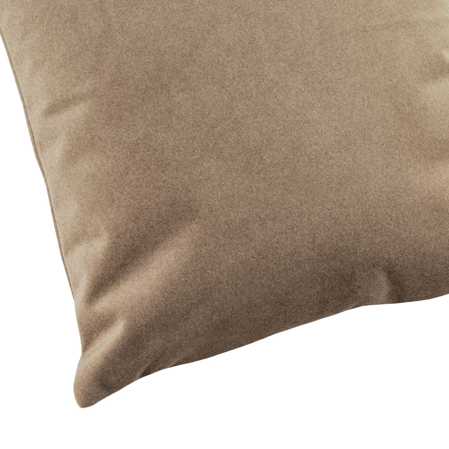 Coussin velours  - Effet peau de pêche - Beige