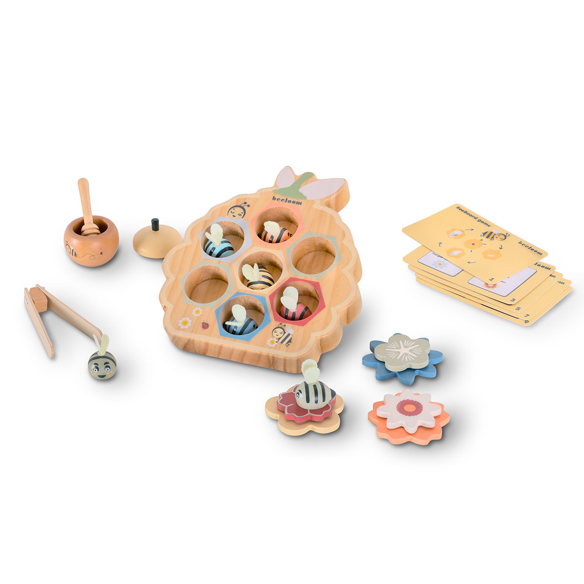 Beeloom- Juego de mesa de madera Beeboard Game para niños