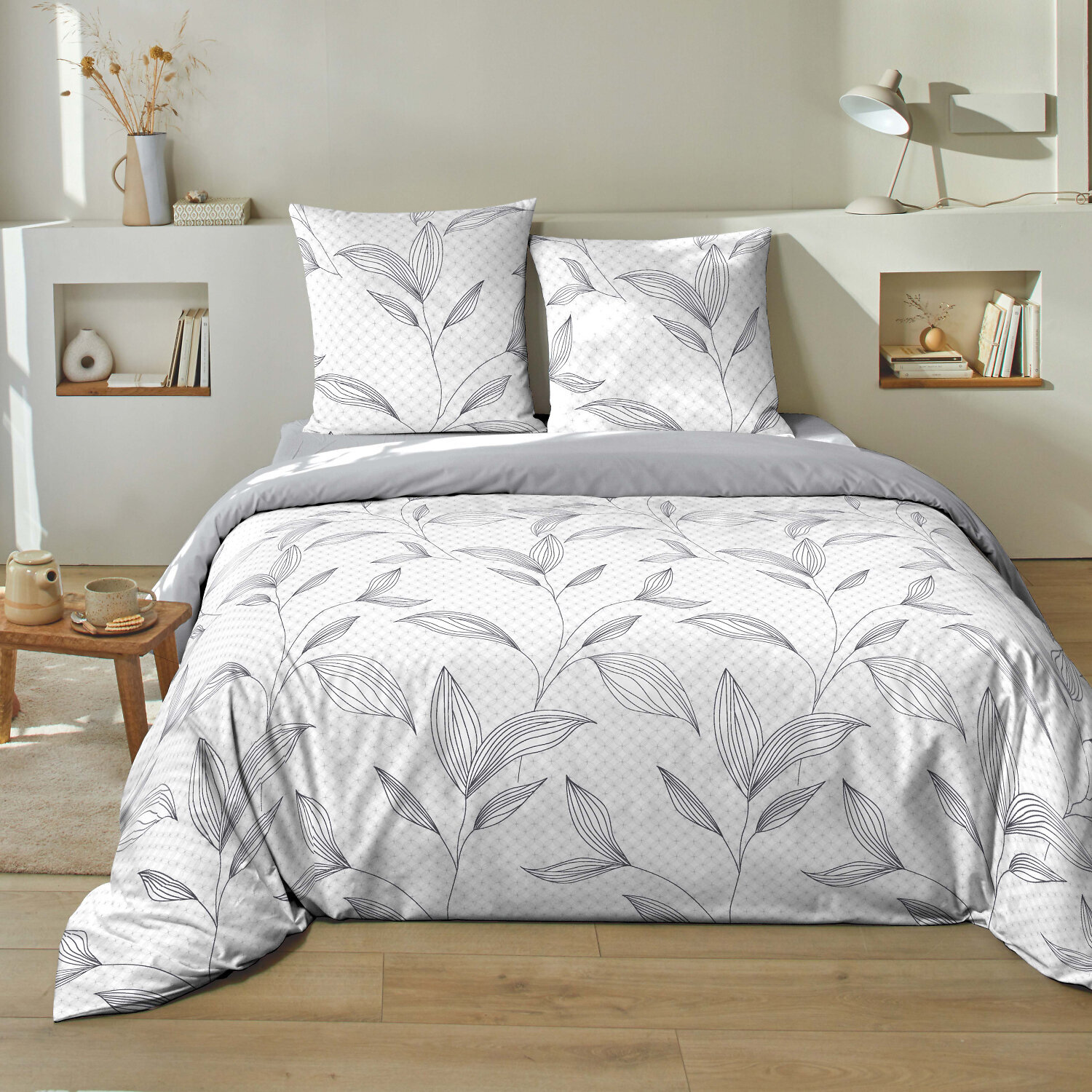 Parure housse de couette 3 pcs 100% coton mikano