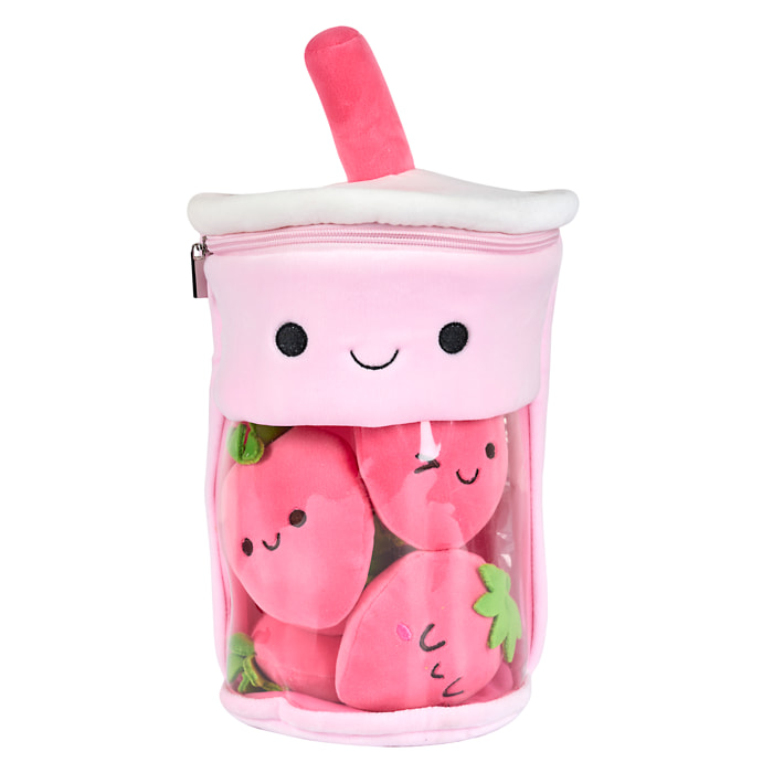 Peluche Bubble Tea Kawaii Fraise