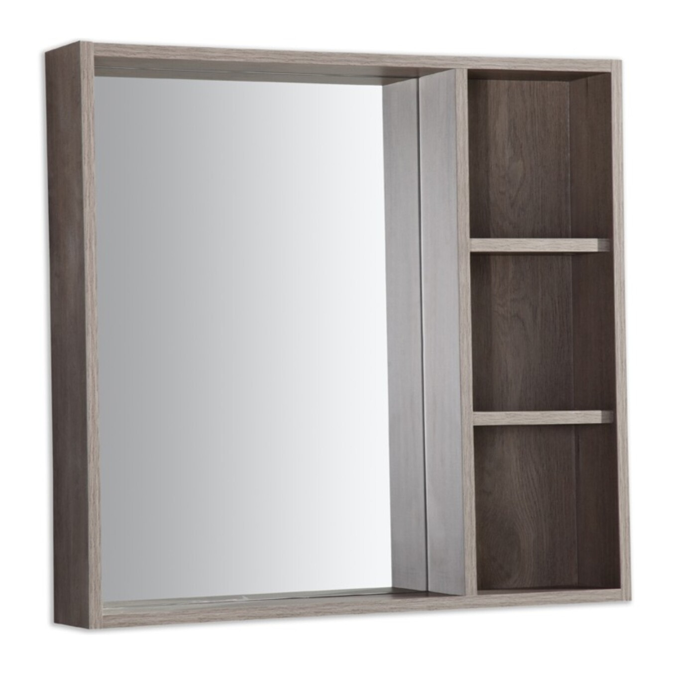 Armoire de toilette miroir 100 cm chêne gris Aquanoma