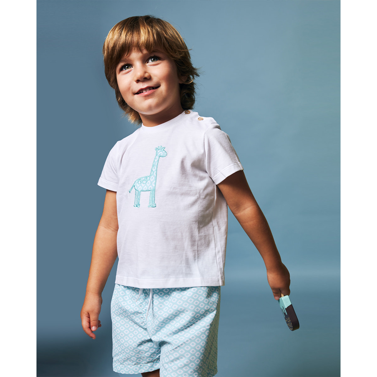 CAMISETA JIRAFA AZUL