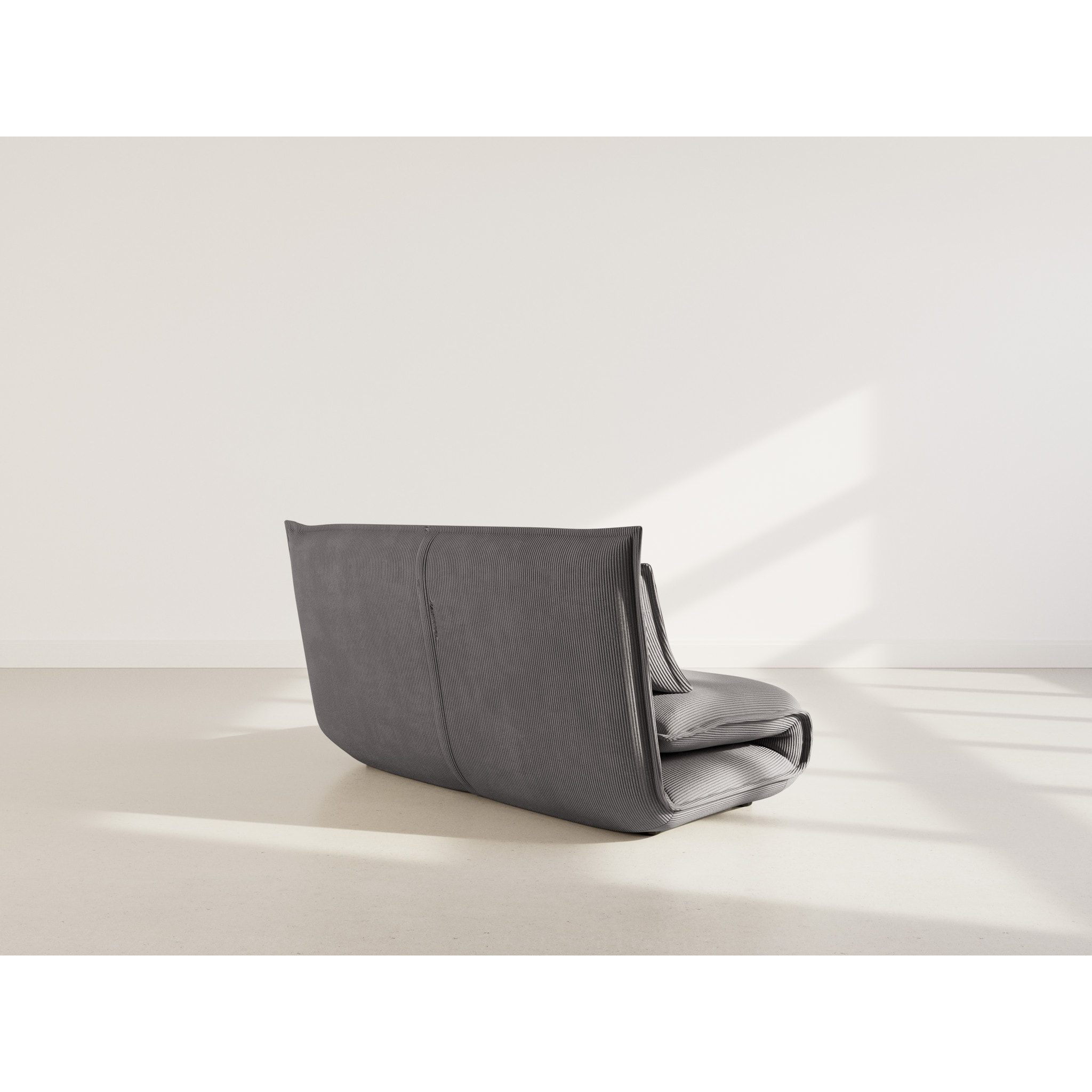 Candice - Banquette 2 places convertible clic-clac en velours côtelé - Gris foncé