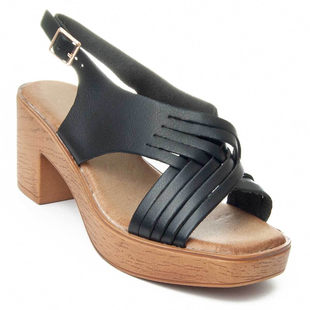 Sandalias de Tacón - Negro - Altura: 8 Cm