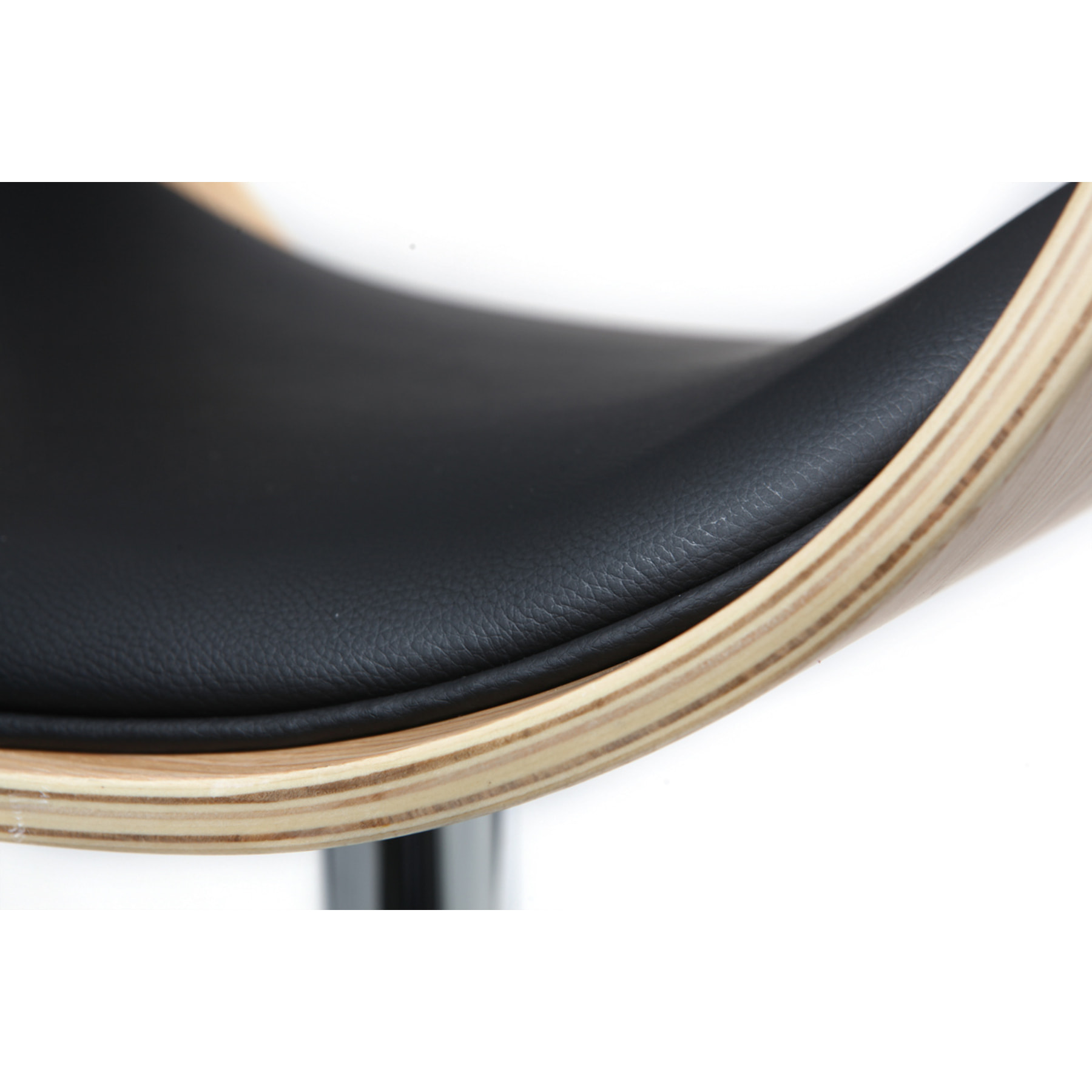Tabouret de bar design réglable noir et bois clair BENT