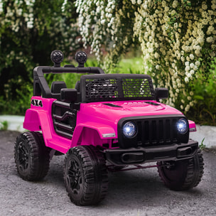 Voiture 4x4 électrique enfant 12 V 5 Km/h max. télécommande incluse effets lumineux sonores lecteur MP3 USB rose
