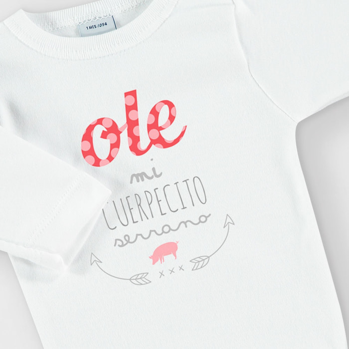 Body bebé manga larga personalizado frases
