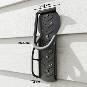 Soportes de Pared para Bicicletas de 4 Piezas, Gancho para Colgar Bicicleta Plegable hasta 30 kg, Portabicicletas de Almacenamiento Vertical con Tornillos, para Casa, Garaje y Sótano, Negro