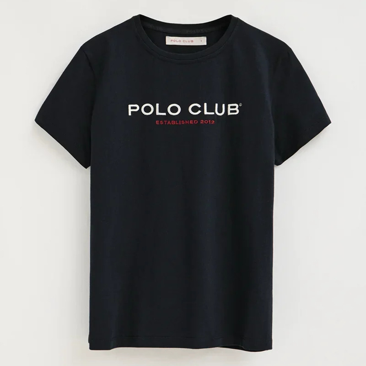 Camiseta azul marino de corte slim con bordado Established 2012 Polo Club