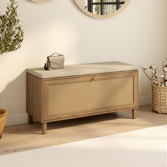 Banc à chaussures Erin 6 paires en cannage