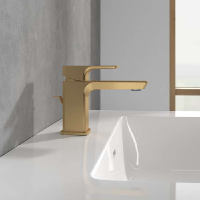 Mitigeur lavabo compact Subway 3.0 avec tirette Brushed Gold