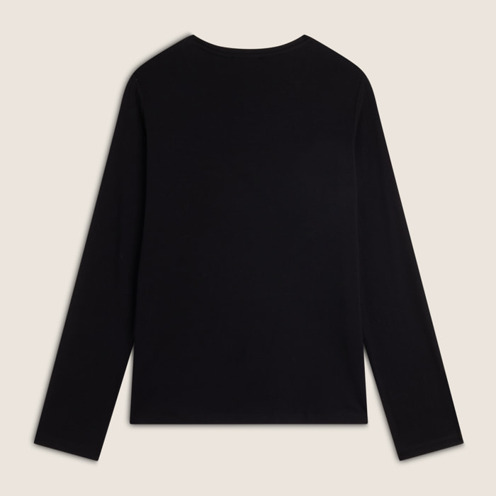 T-shirt donna manica lunga con stampa animalier oro rosa