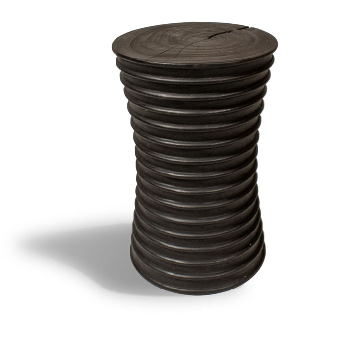 Meuble d'appoint en bois d'acacia brûlé MADI