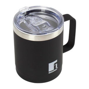 Taza de Viaje 350ml en Acero inoxidable Negro LOVERS Bergner