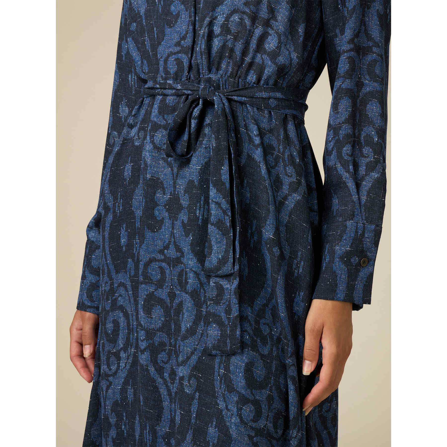 Oltre - Vestido midi con estampado de fantasía - Azul