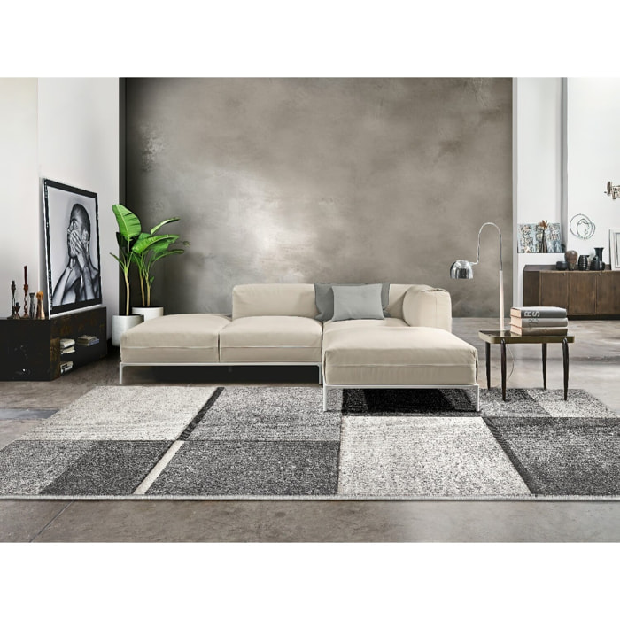 Tappeto Stile Moderno Quadri Grigio