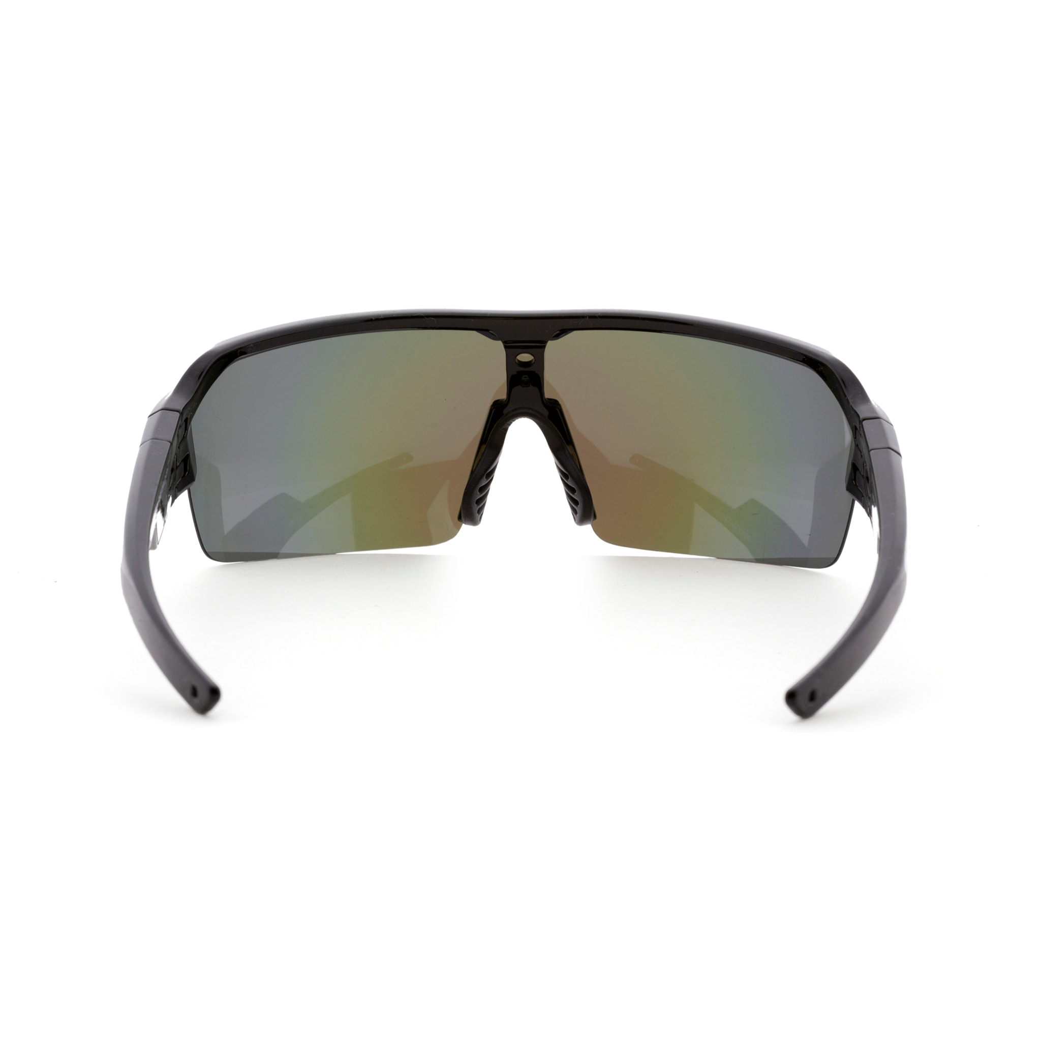 Gafas de deportes acuáticos OCEAN RACE - Negro brillante / Revo azul con almohadillas con lente puntas azules