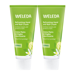 WELEDA - Duo Crème Mains et Ongles nourrissante au Citrus - Nourrit et répare - Certifié Natrue**- Tube 50 ml  x 2