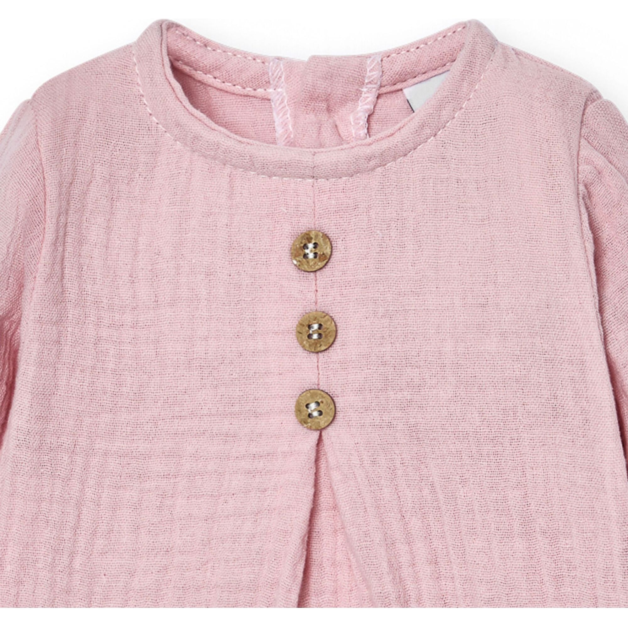 Body bebé manga larga bambula botones