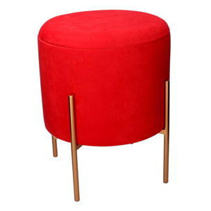 Pouf contenitore Vacchetti in tessuto rosso con gambe cm ø40h51