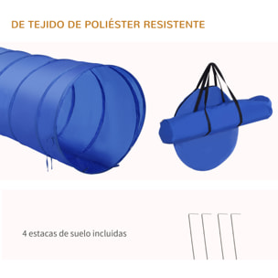 Set de Entrenamiento de Agilidad para Perros Obstáculos de Salto con Altura Ajustable Túnel para Perros y Bolsa de Transporte Azul y Amarillo