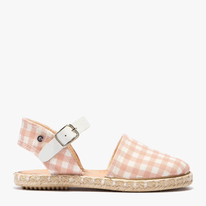 Espadrillas rosa Vichy da bambina