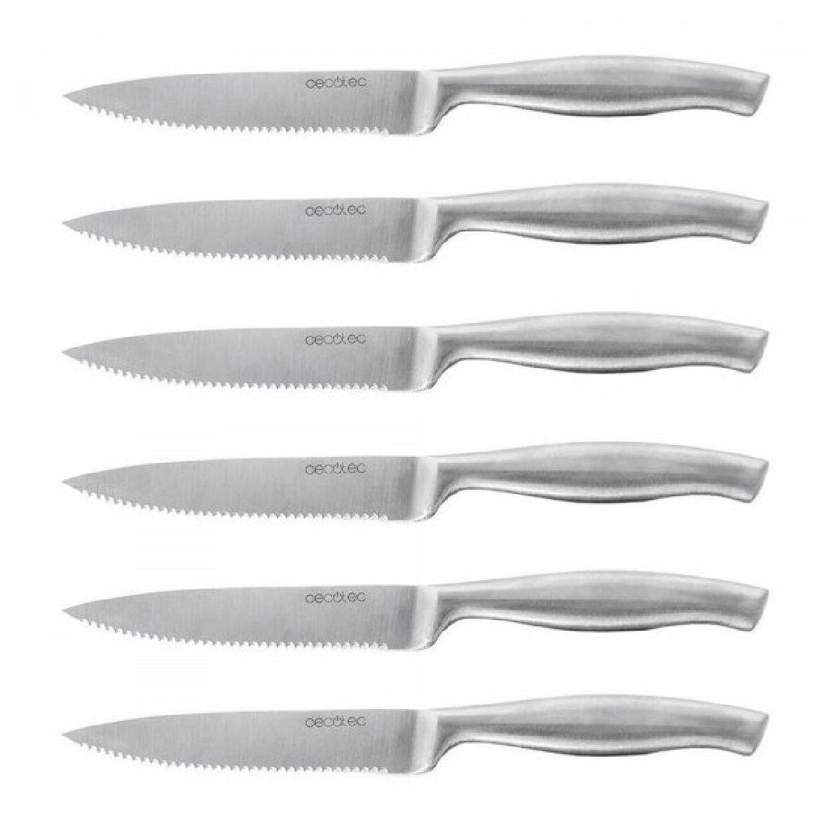 Set de 6 couteaux dentés professionnels pour viandeManche et lame forgés en une
