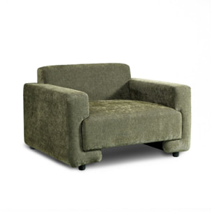 Poltrona moderna in tessuto verde scuro 111x90x72 cm - Paris