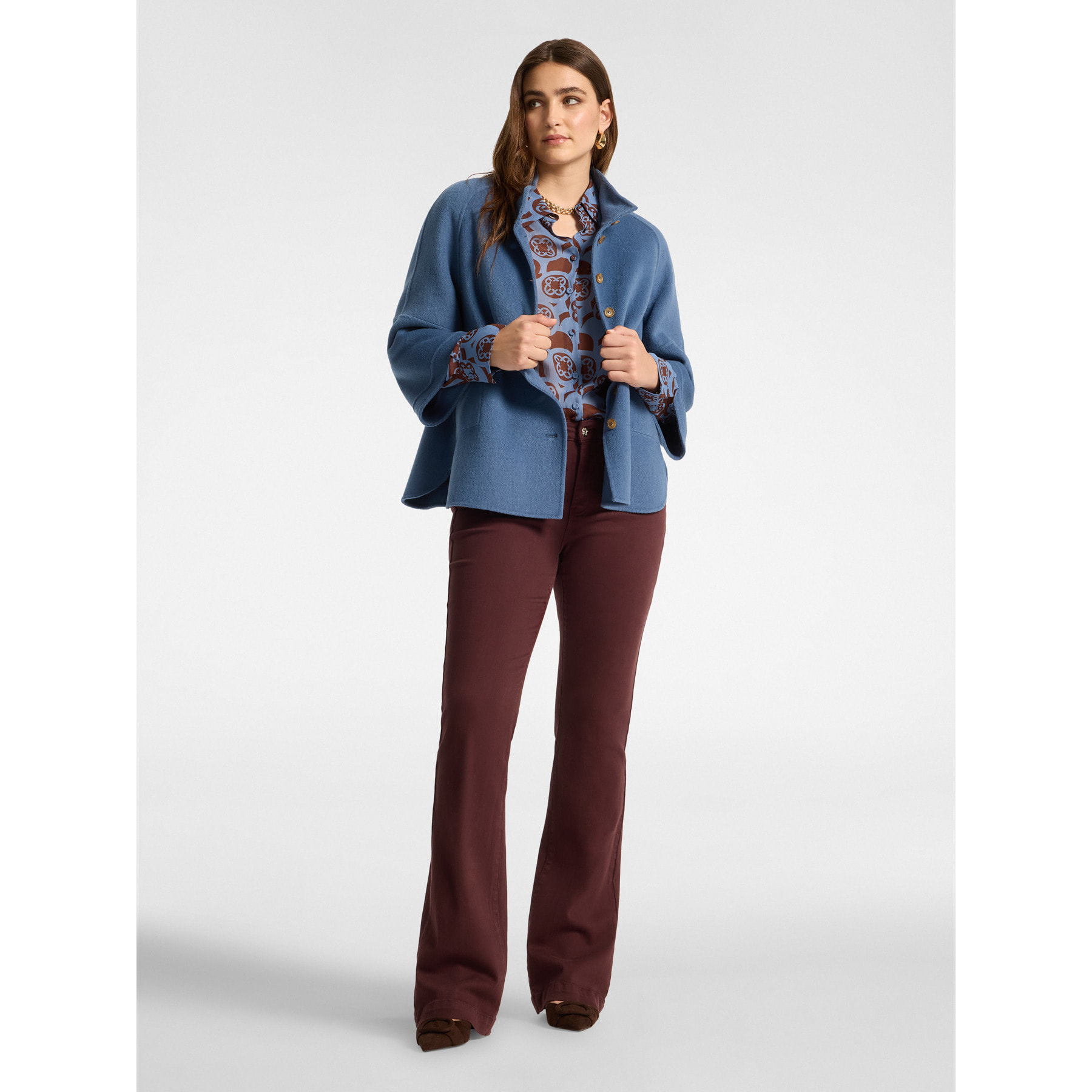 Elena Mirò - Caban in double misto lana - Blu
