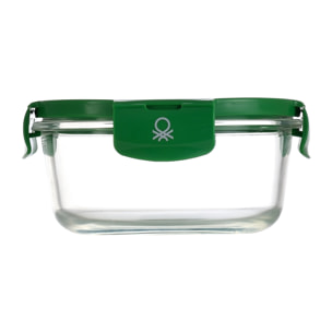 Hermético redondo 840ml borosilicato tapa verde rainbow benetton