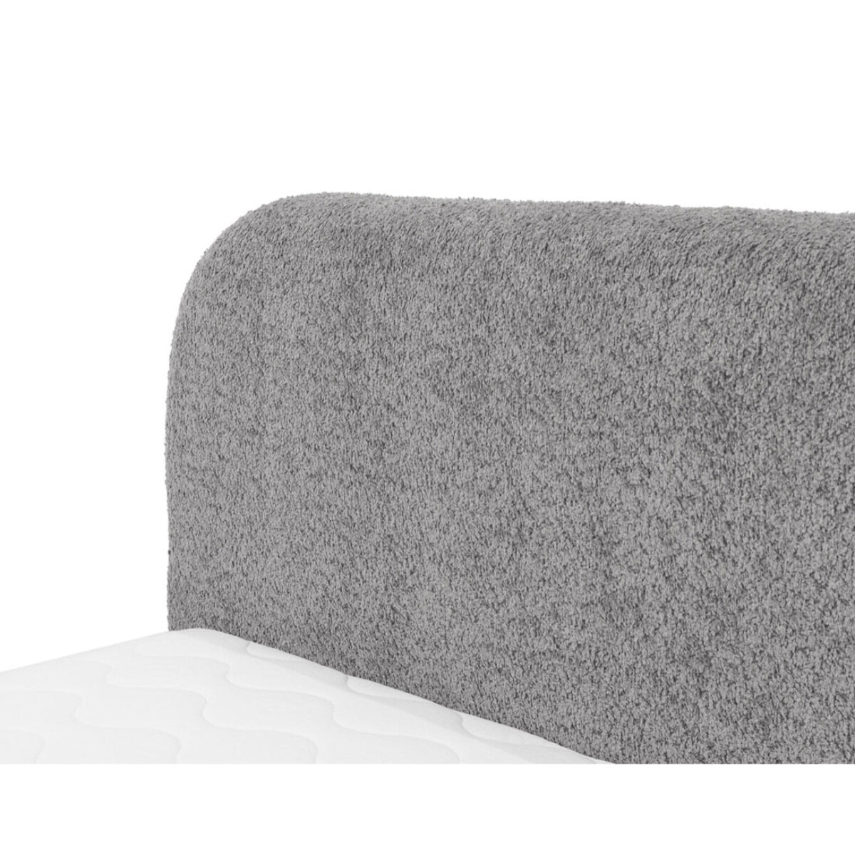 Orane - lit coffre - 140x200 cm - en tissu bouclette - Gris