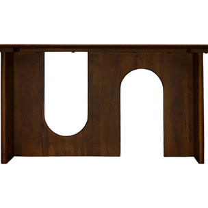 Table à manger Shelty rectangulaire 90x180cm 6 places marron