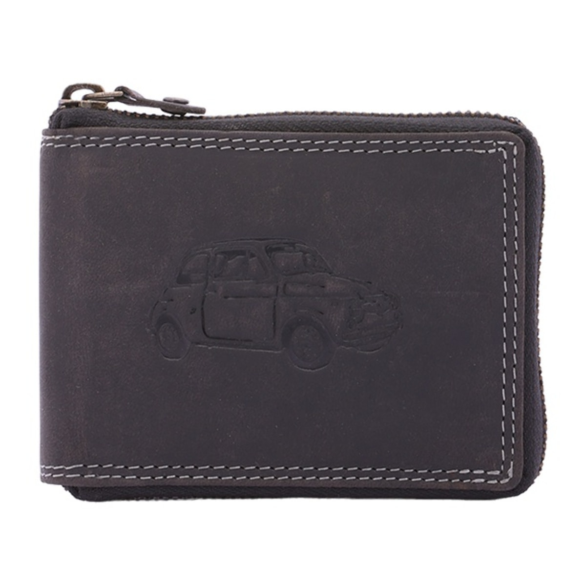 Portafoglio uomo in vera pelle - Modello False - Casual - 9.5 x 12.5 x 2.5 cm
