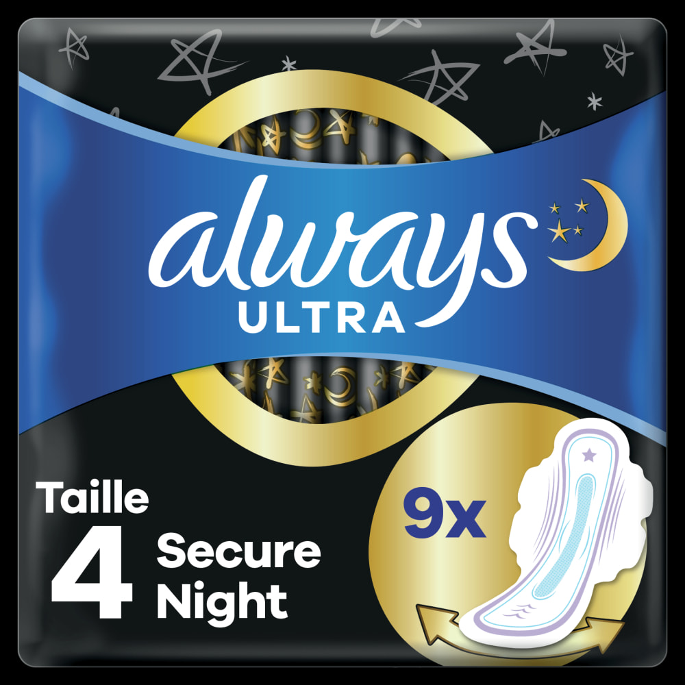 4x9 Serviettes Hygiéniques Always Ultra Nuit - Avec Ailettes