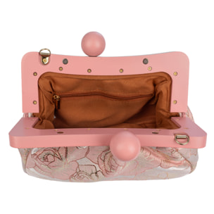 Bormida Bolso bandolera Mujer. Fabricado en madera y tela con diseños florales.