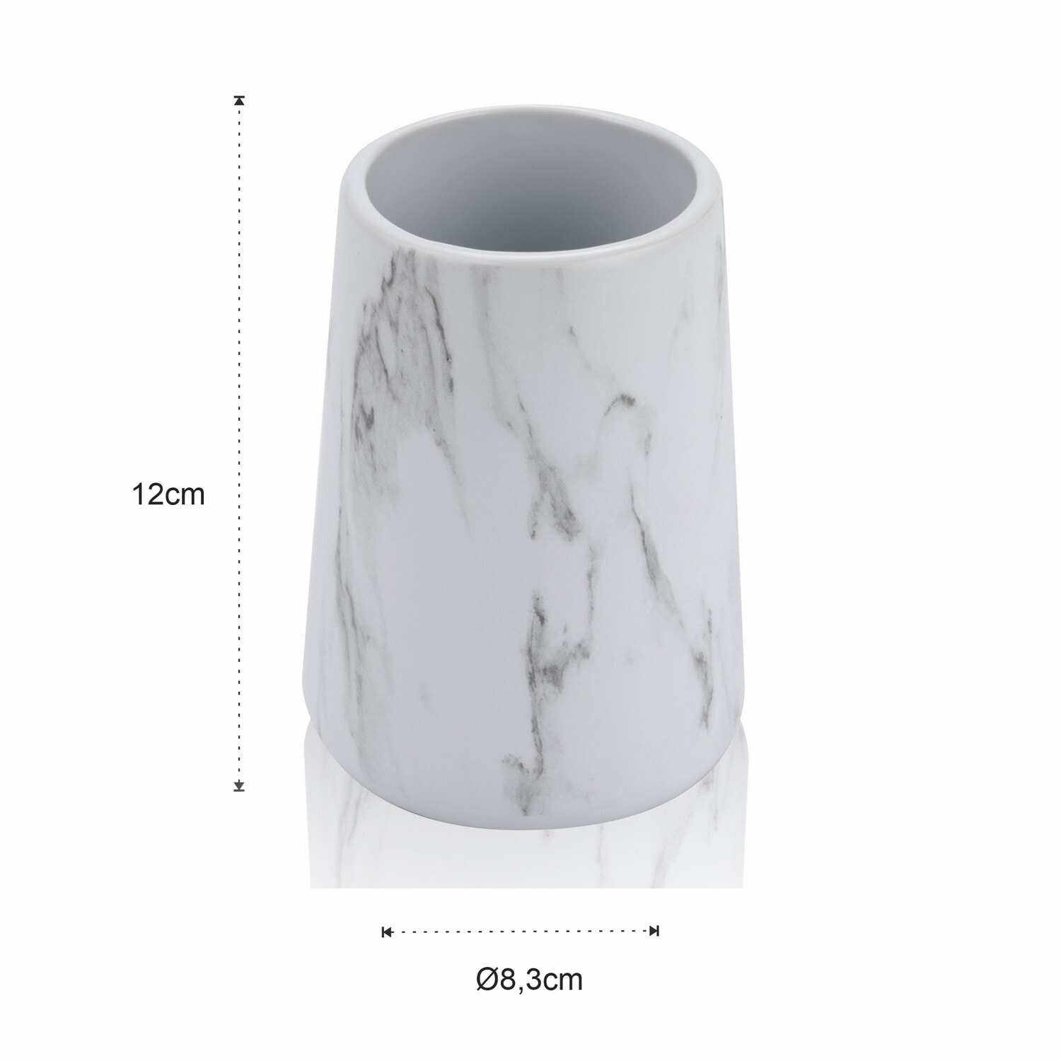 Distributeur de savon Tomasucci MARBLE -B, en céramique, blanc, 8,3 × 8,3 × 15 cm