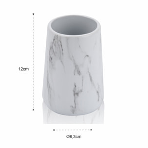 Distributeur de savon Tomasucci MARBLE -B, en céramique, blanc, 8,3 × 8,3 × 15 cm
