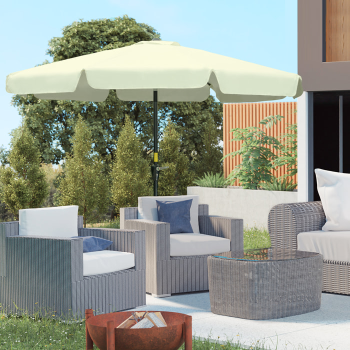 Parasol de jardin inclinable protection UV50+ polyester beige