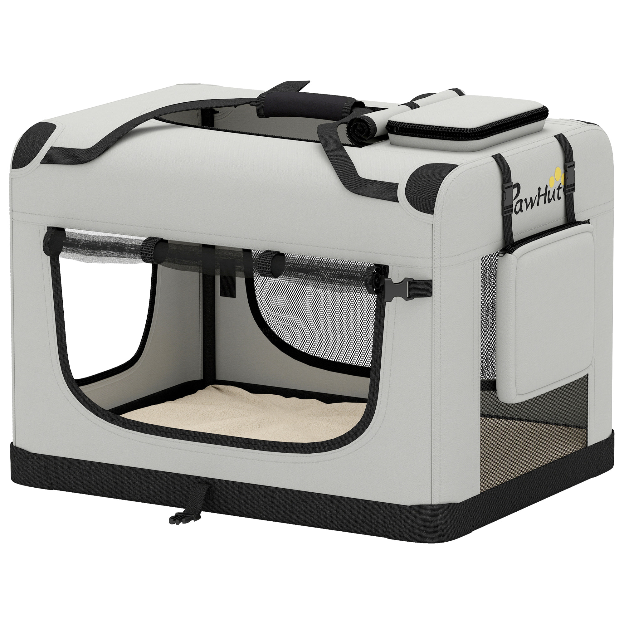 Sac de transport chien chat pliable poignée entrée zippée fenêtres maillées accessoires