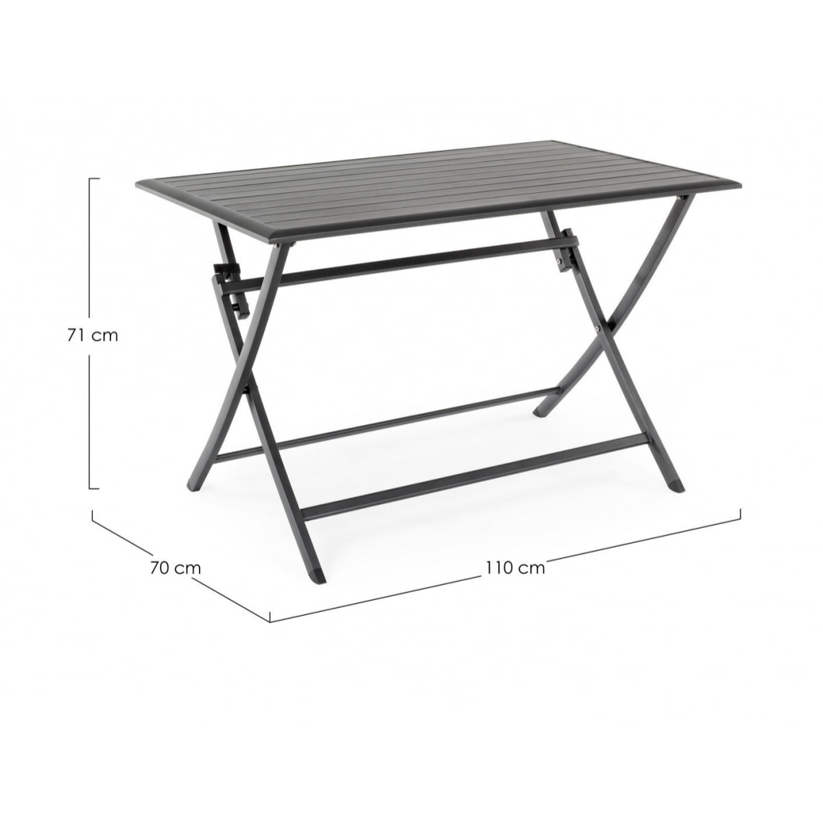 Tavolo ELIN pieghevole antracite 110x70 cm