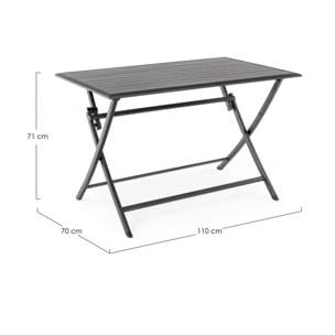 Tavolo ELIN pieghevole antracite 110x70 cm