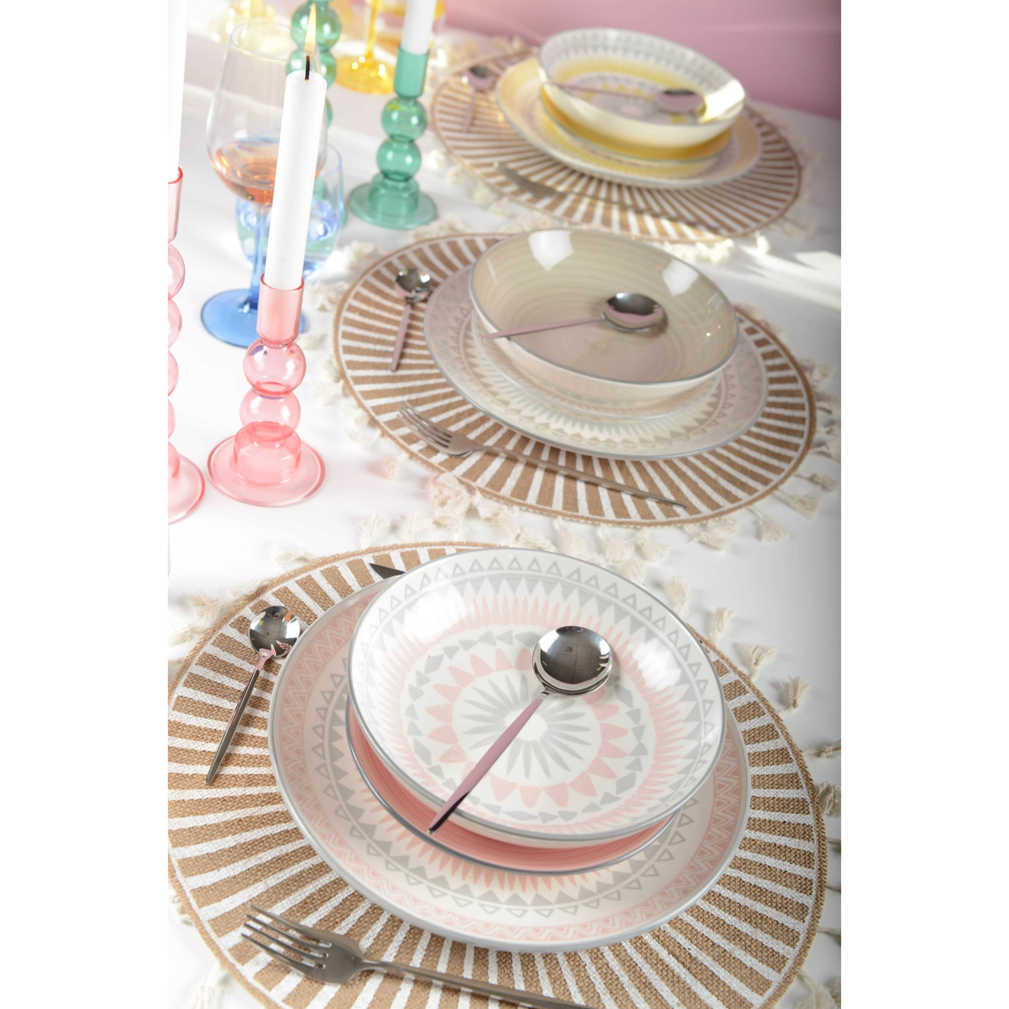 Lot de 6 ASSIETTE CREUSE ROSE - COACHELLA