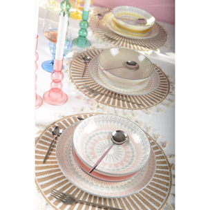 Lot de 6 ASSIETTE CREUSE ROSE - COACHELLA