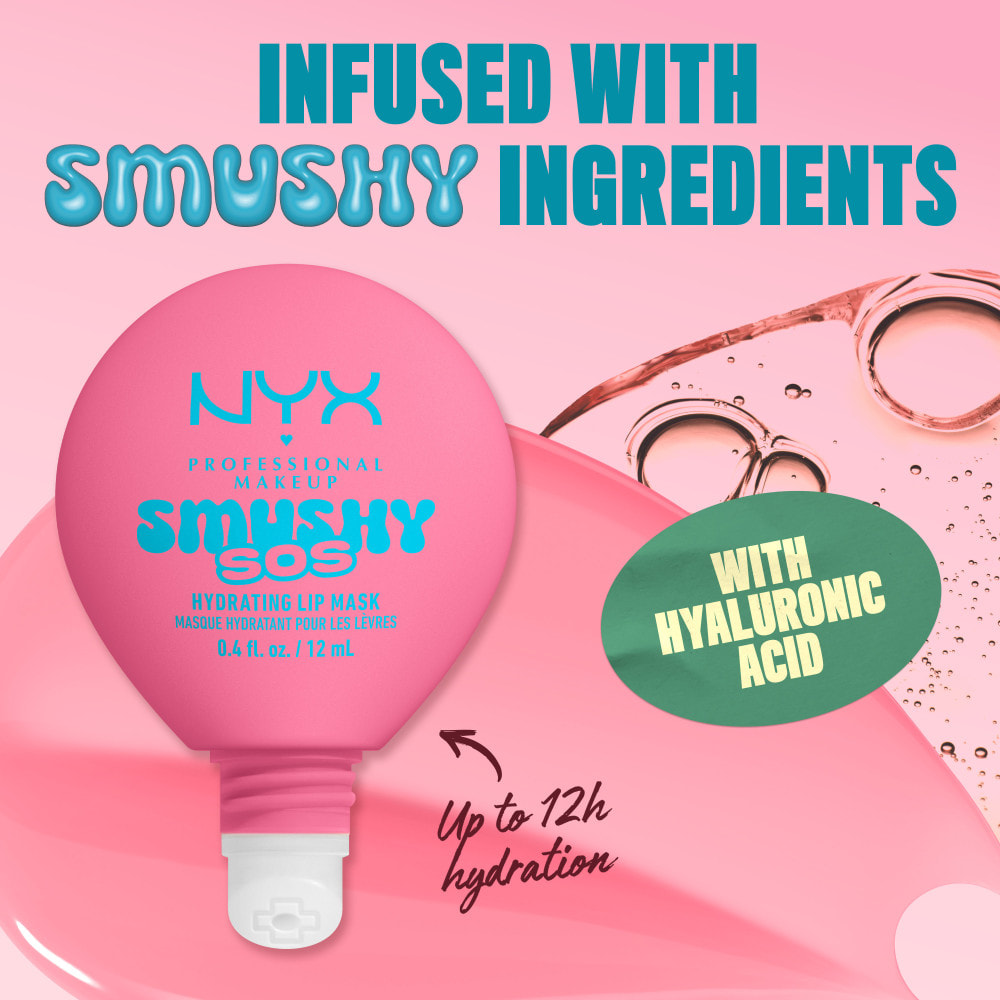 NYX Professional Makeup Smushy SOS Soin lèvres 2-en-1 Baume Jour & Masque Nuit GUAVA GLAZE
