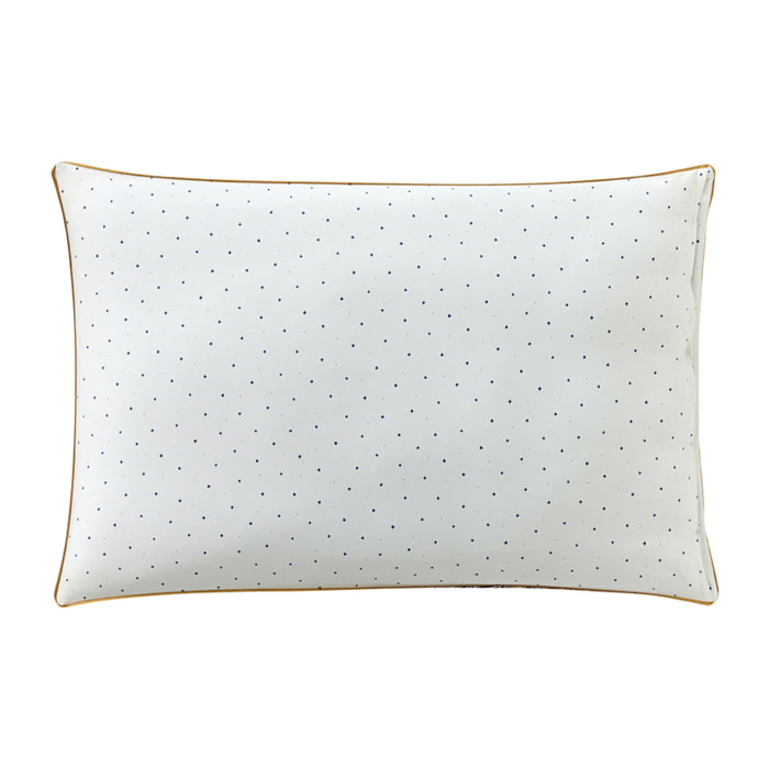 Taie d'oreiller imprimée en satin de coton, TRESSAGE, Bleu foncé