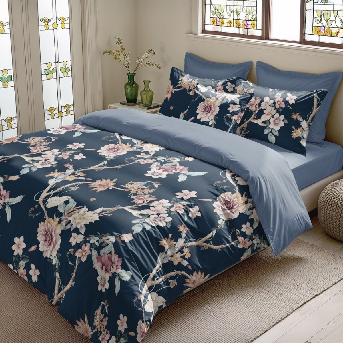 Housse de couette saori marin