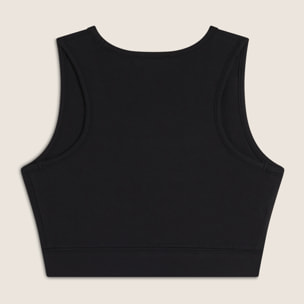 Top sportivo supporto medio in jersey con grafica dorata