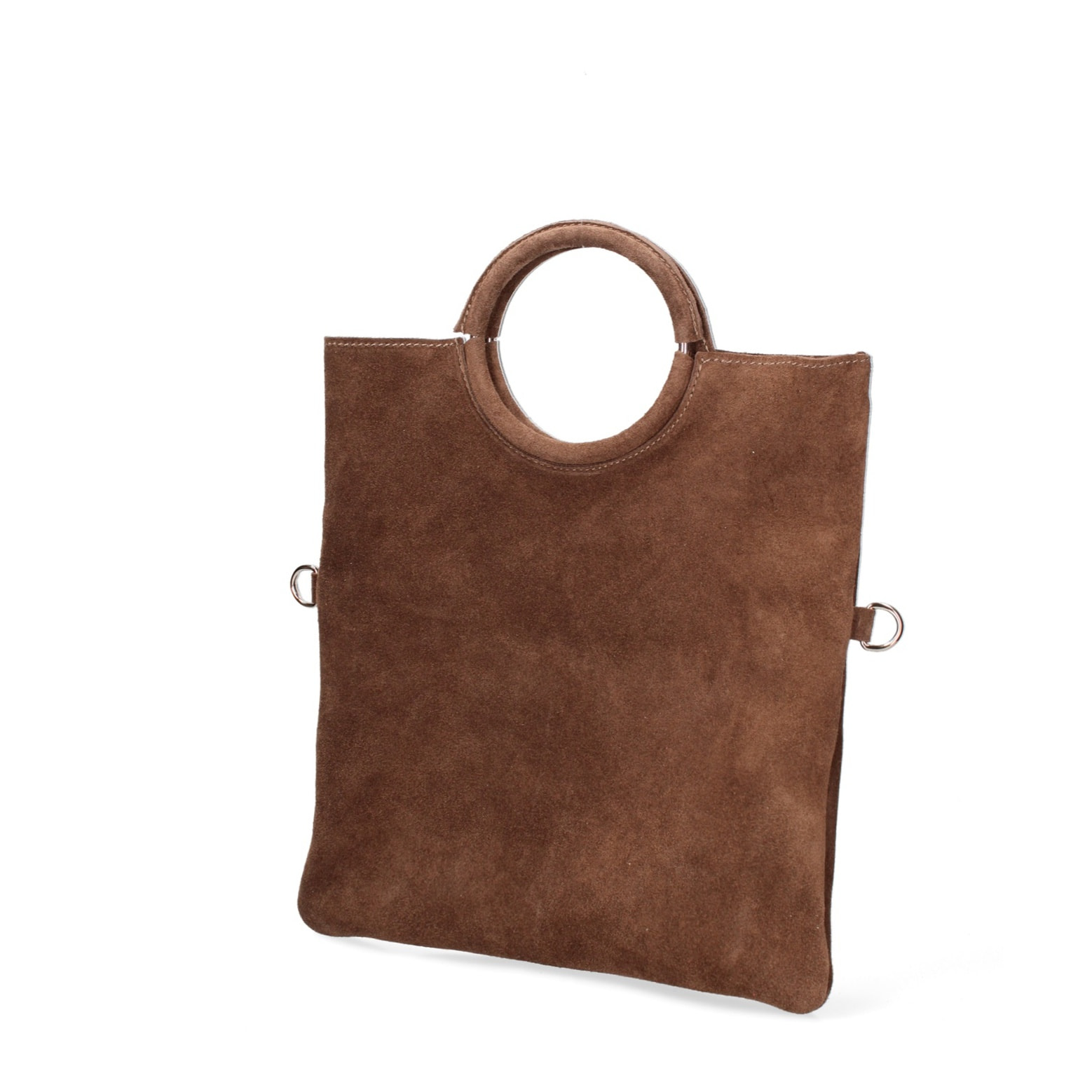 Borsa a mano da donna Made in Italy - Modello Zelia - Pelle scamosciata - 29.0 x 30.0 x 1.0 cm