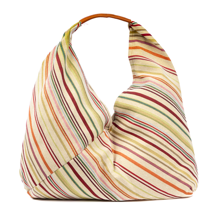 Banzi borsa Shopper in cotone, con manico in pelle. Design esclusivo.