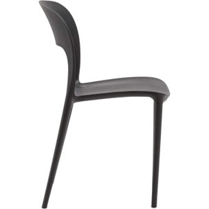 Set di 4 sedie SOUTH BEACH in polipropilene nero